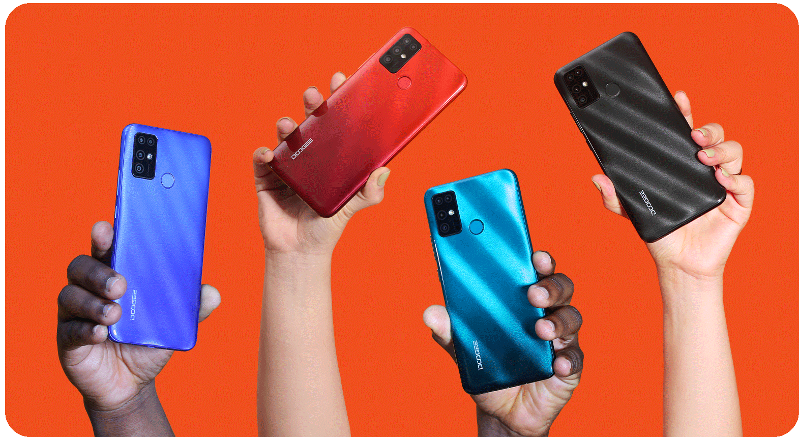 Doogee X96 comes in 4 colors | Sky Blue/ Brick Red /Tropical Green /Midnight Black